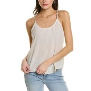 Chaser Strappy Crepe De Chine Silk Camisole in Bone - M